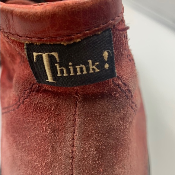 Think! Red and Tan Sneakers with Lace-Up Design - Picture 4 of 5